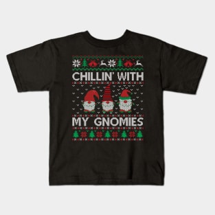 chilling with my gnomies ugly sweater Kids T-Shirt